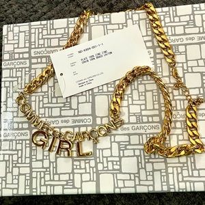 Comme des Garçon gold logo necklace